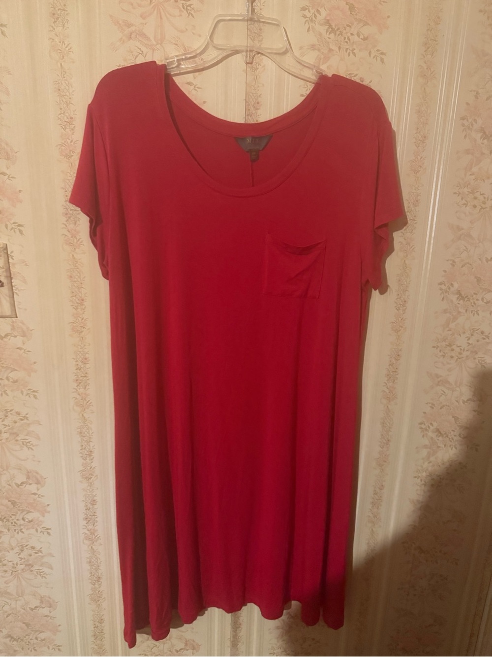 41 Hawthorn Red Scoop Neck Pocket Midi Dress